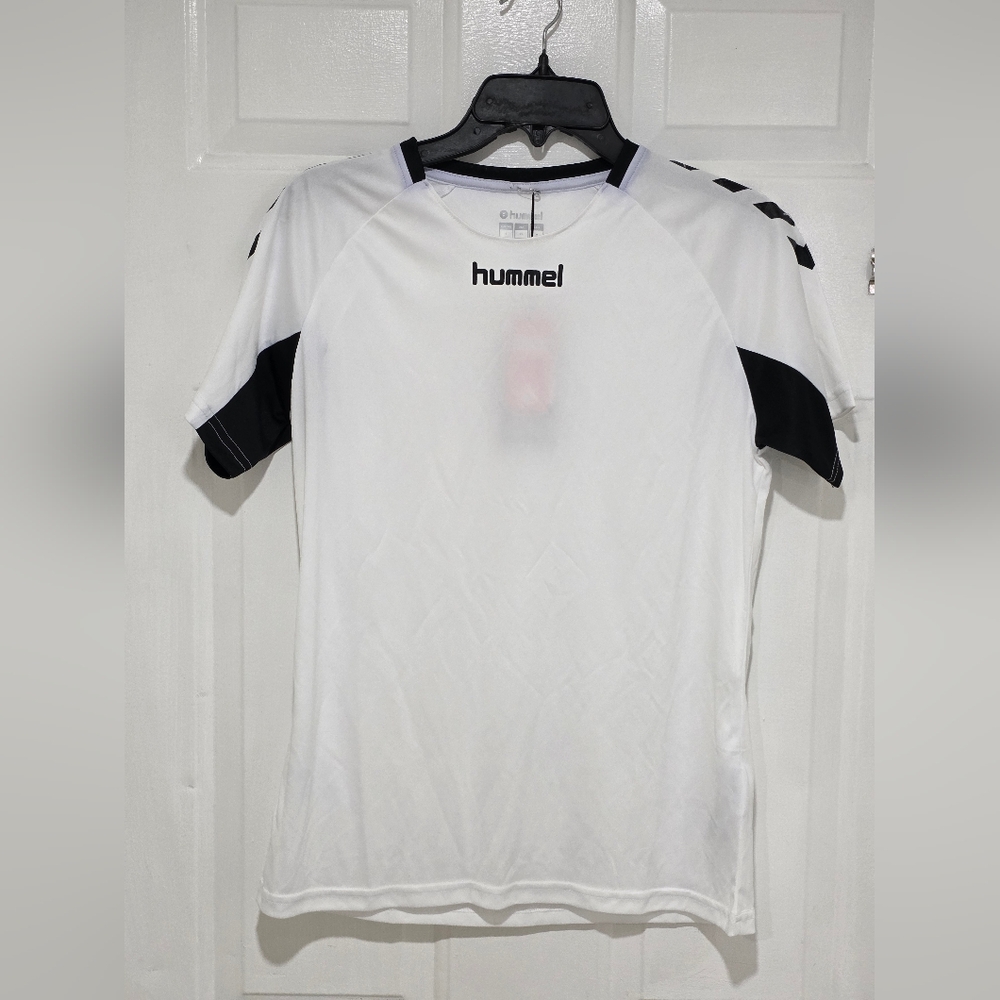 Hummel Women's White and Black Short Sleeve Tee